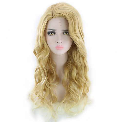 

Synthetic Wig Curly Asymmetrical Wig Blonde Long Blonde Synthetic Hair 27 inch Women's Blonde