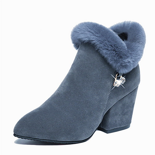 

Women's Boots Chunky Heel Round Toe Suede Booties / Ankle Boots Fall & Winter Black / Gray