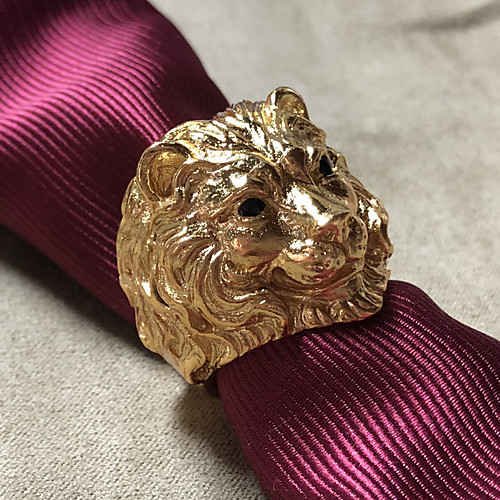 

Band Ring Vintage Style Gold Copper Gold Plated Lion Precious Vintage Fashion 1pc 9 10 / Men's