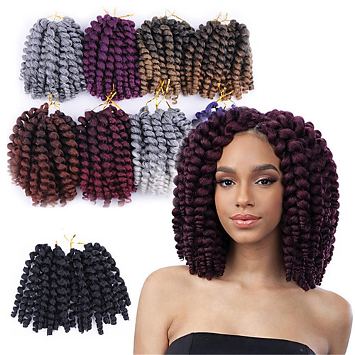 

Crochet Hair Braids Spring Twists Box Braids Natural Synthetic Hair Braiding Hair 6pcs / pack / The hair length in the picture is 8inch.