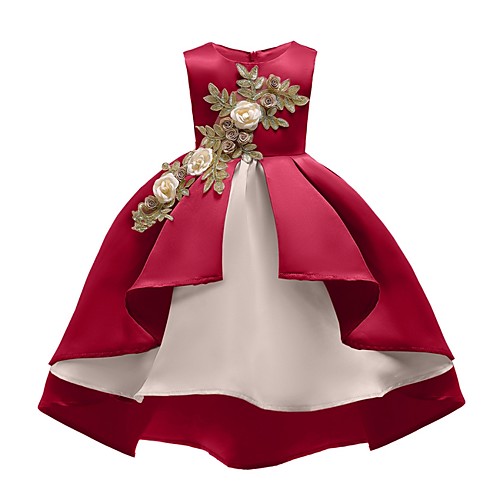 

Ball Gown Ankle Length Pageant Flower Girl Dresses - Polyester Sleeveless Jewel Neck with Appliques