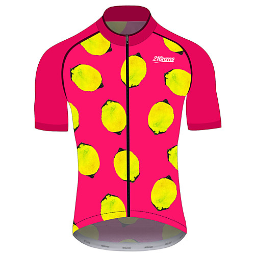 

21Grams Women's Short Sleeve Cycling Jersey Spandex Red / Yellow Lemon Fruit Bike Jersey Top Mountain Bike MTB Road Bike Cycling UV Resistant Breathable Quick Dry Sports Clothing Apparel / Stretchy