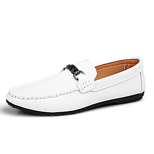 

Men's Summer / Fall Classic / British Daily Office & Career Loafers & Slip-Ons Walking Shoes Nappa Leather White / Black