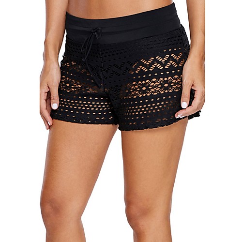 

Women's Plus Size Black Navy Blue Bottoms Swimwear Swimsuit - Solid Colored S M L Black