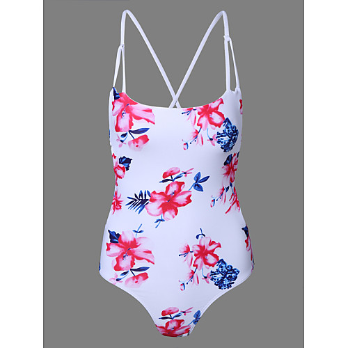 

women's basic fuchsia halter cheeky one-piece swimwear swimsuit - floral print s m l fuchsia