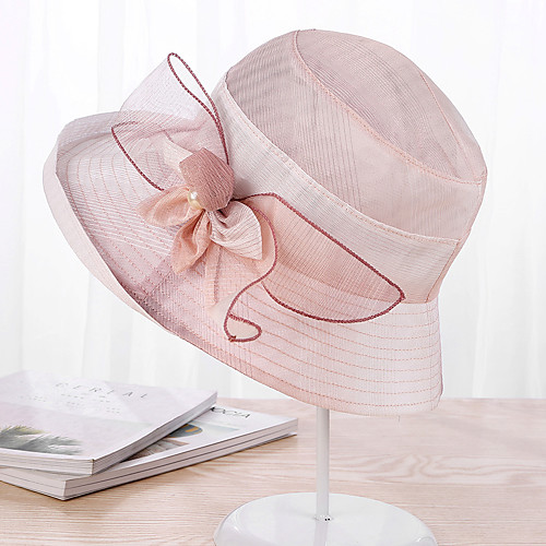 

Women's Party Basic Cute Lace Floppy Hat Sun Hat-Floral Color Block Spring Summer Purple Blushing Pink Blue