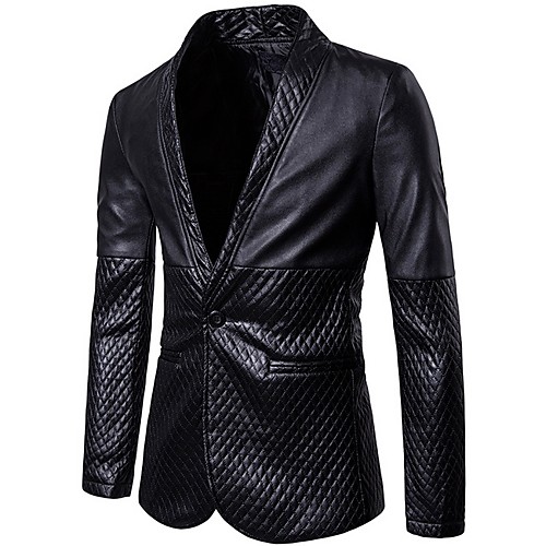 

Men's EU / US Size Blazer Shawl Lapel Polyester Black