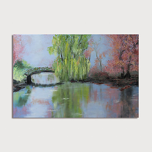 

Oil Painting Hand Painted - Abstract Landscape Modern Stretched Canvas