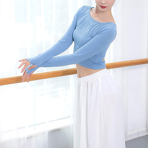 

Activewear Top Split Joint Women's Training Performance Long Sleeve Modal