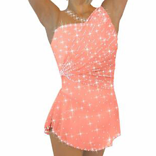 

Figure Skating Dress Women's Girls' Ice Skating Dress Pink Patchwork Spandex High Elasticity Training Competition Skating Wear Crystal / Rhinestone Sleeveless Ice Skating Figure Skating