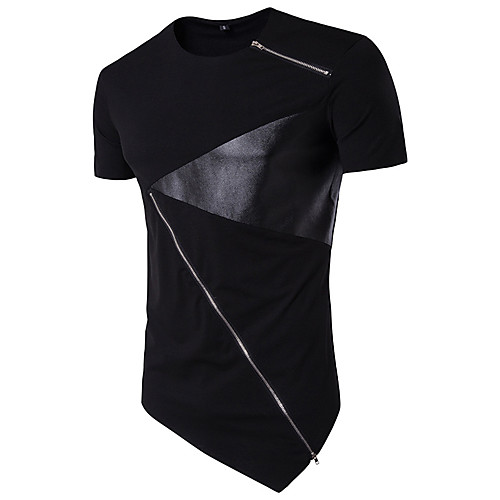 

Men's T shirt Graphic Short Sleeve Daily Tops Cotton Basic White Black