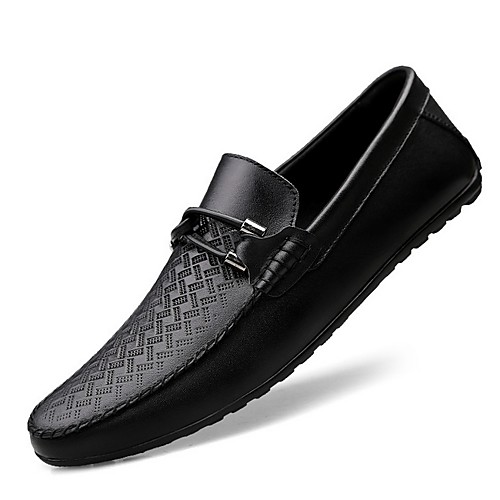

Men's Comfort Shoes Spring / Summer Daily Loafers & Slip-Ons Nappa Leather White / Black