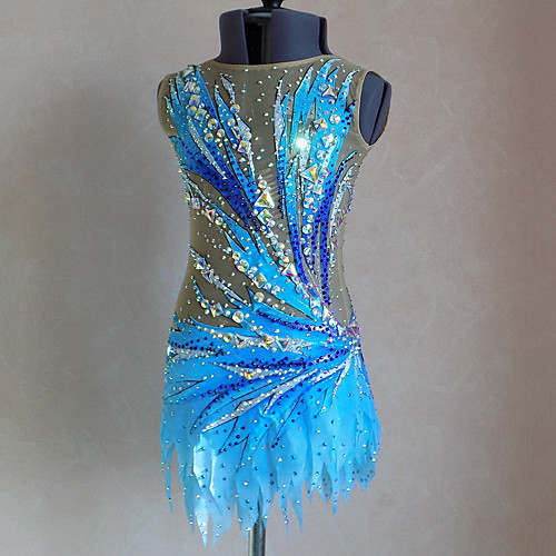 

21Grams Rhythmic Gymnastics Leotards Artistic Gymnastics Leotards Women's Girls' Kids Leotard Spandex High Elasticity Breathable Handmade Sleeveless Training Dance Rhythmic Gymnastics Artistic