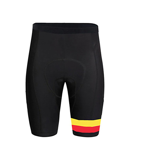 

21Grams Men's Cycling Shorts Bike Pants / Trousers Bottoms Breathable 3D Pad Quick Dry Sports Belgium National Flag Black Mountain Bike MTB Road Bike Cycling Clothing Apparel Bike Wear / Stretchy