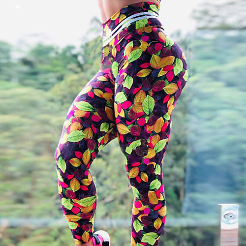 

Women's High Waist Yoga Pants Leggings Butt Lift Breathable Moisture Wicking Rainbow Gym Workout Running Fitness Sports Activewear High Elasticity Skinny