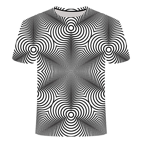 

Men's 3D T-shirt Basic Daily Round Neck Black / Short Sleeve