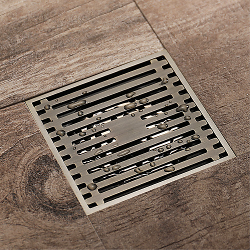 

Bathroom Floor Drain 10x10cm Brass Antique Brass / Black / Rose Gold / Gold