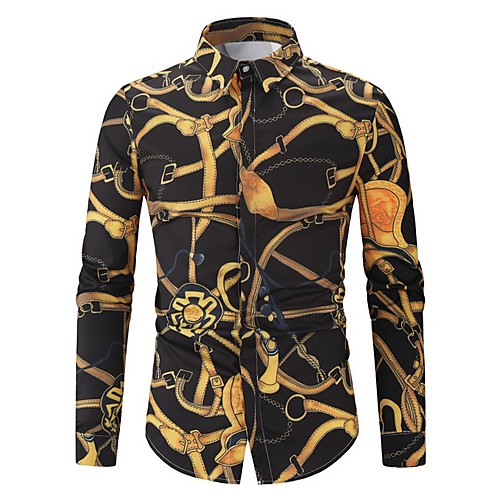 

Men's Geometric Shirt Daily Black / Long Sleeve