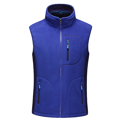 

Men's Hiking Vest / Gilet Fishing Vest Hiking Fleece Jacket Winter Outdoor Solid Color Thermal Warm Lightweight Windproof Fleece Lining Jacket Top Fleece Single Slider Hunting Fishing Climbing Red