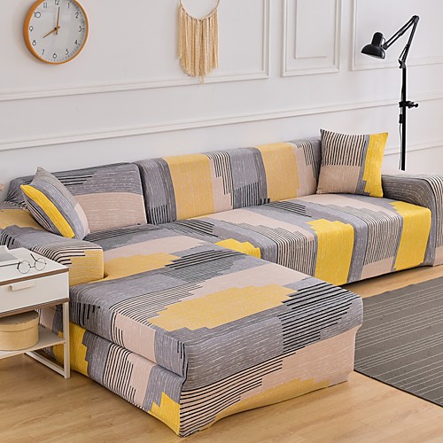 

Sofa Cover Stretch Cheap Slipcovers Soft Durable Couch Cover 1 Piece Spandex Jacquard Fabric Washable Furniture Protector Armchair Loveseat L-shape