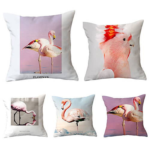 

Set of 5 Throw Pillow Simple Classic 4545 cm Flamingo Car Waist Pillow Sofa pillow cover