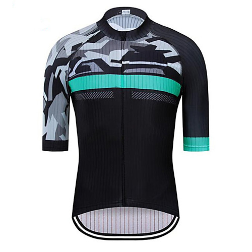 

21Grams Men's Short Sleeve Cycling Jersey GrayWhite Jacinth Gray GrayGreen Camo / Camouflage Bike Jersey Top Mountain Bike MTB Road Bike Cycling UV Resistant Breathable Quick Dry Sports Clothing