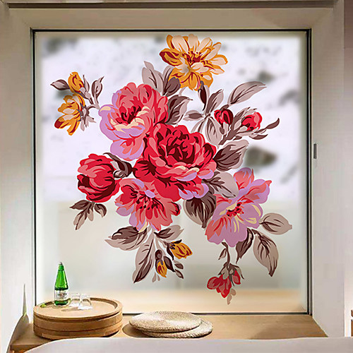 

Flowers Pattern Matte Window Film Vinyl Removable Private Home Decor / Door Sticker / Window Sticker 5860cm