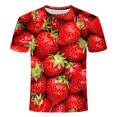 

Men's T shirt Geometric Plus Size Print Short Sleeve Daily Tops Basic Streetwear Red