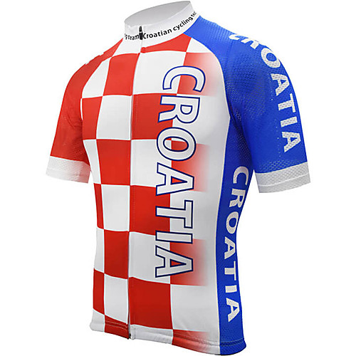 

21Grams Men's Short Sleeve Cycling Jersey Polyester Spandex Red / White Bike Jersey Top Mountain Bike MTB Road Bike Cycling UV Resistant Breathable Quick Dry Sports Clothing Apparel / Stretchy