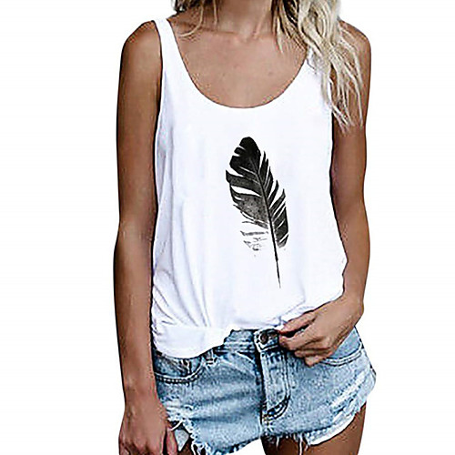 

Women's Geometric Tank Top Daily White / Black / Gray