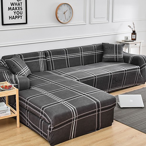 

Sofa Cover Stretch Cheap Slipcovers Soft Durable Couch Cover 1 Piece Spandex Jacquard Fabric Washable Furniture Protector Armchair Loveseat L-shape