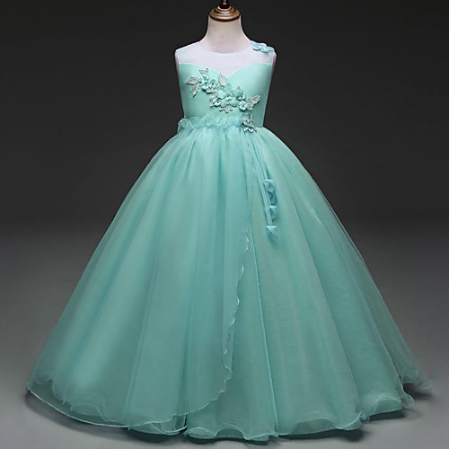 

Princess Dress Flower Girl Dress Girls' Movie Cosplay A-Line Slip Cosplay Vacation Dress White Purple Green Dress Halloween Carnival Masquerade Tulle Polyester