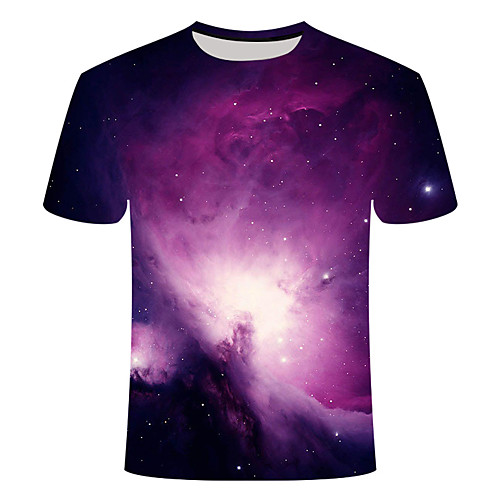 

Men's T shirt Geometric Plus Size Print Short Sleeve Daily Tops Basic Streetwear Red
