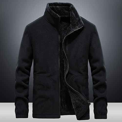 

Men's Hiking Fleece Jacket Winter Outdoor Solid Color Windproof Fleece Lining Warm Comfortable Jacket Winter Fleece Jacket Top Fleece Single Slider Climbing Camping / Hiking / Caving Winter Sports