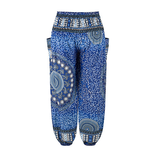 

womens plus size hippie floral print bohemian yoga elephant pants baggy gypsy pants(light purple)