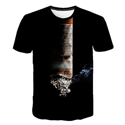 

Men's Plus Size 3D Print T-shirt Basic Daily Round Neck Black / Short Sleeve
