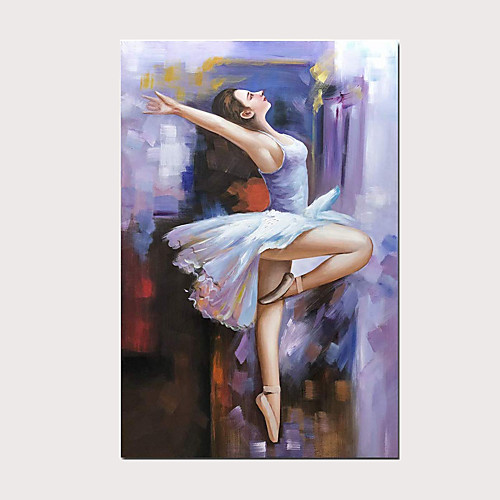 

Oil Painting Hand Painted Vertical Abstract People Modern Stretched Canvas