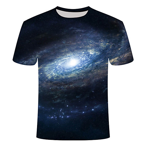 

Men's T shirt Geometric Plus Size Print Short Sleeve Daily Tops Basic Streetwear Black