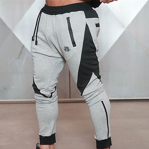 

Men's Sweatpants Joggers Jogger Pants Track Pants Sports & Outdoor Athleisure Wear Bottoms Drawstring Patchwork Cotton Winter Fitness Running Jogging Breathable Soft Sport Dark Grey Black Navy Blue