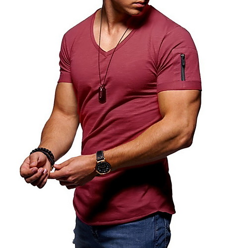 

Men's Tee T shirt Shirt Water Slurry Print Graphic Solid Colored Plus Size Short Sleeve Casual Tops Basic Slim Fit Comfortable Workout V Neck White Blue Yellow