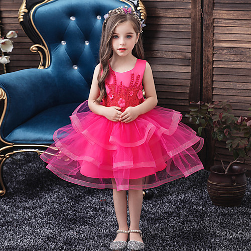 

Princess Dress Girls' Movie Cosplay Cosplay Halloween Purple / Pink / Fuchsia Dress Halloween Carnival Masquerade Tulle Polyester