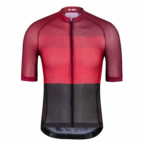 

21Grams Men's Short Sleeve Cycling Jersey Spandex Black / Red Solid Color Bike Jersey Top Mountain Bike MTB Road Bike Cycling UV Resistant Quick Dry Breathable Sports Clothing Apparel / Stretchy