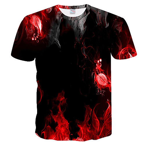

Men's Plus Size 3D Graphic T-shirt Basic Daily Weekend Round Neck Black / Short Sleeve