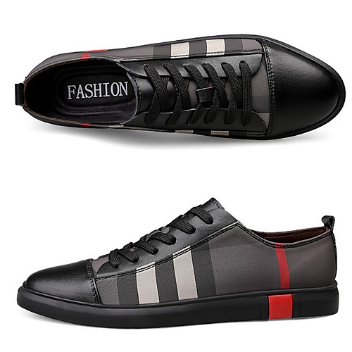 

Men's Comfort Shoes PU Fall & Winter Sneakers Black / White