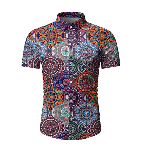 

Men's Shirt Graphic Short Sleeve Daily Tops Purple