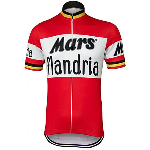 

21Grams Men's Short Sleeve Cycling Jersey Spandex Red / White Belgium National Flag Bike Jersey Top Mountain Bike MTB Road Bike Cycling UV Resistant Quick Dry Breathable Sports Clothing Apparel