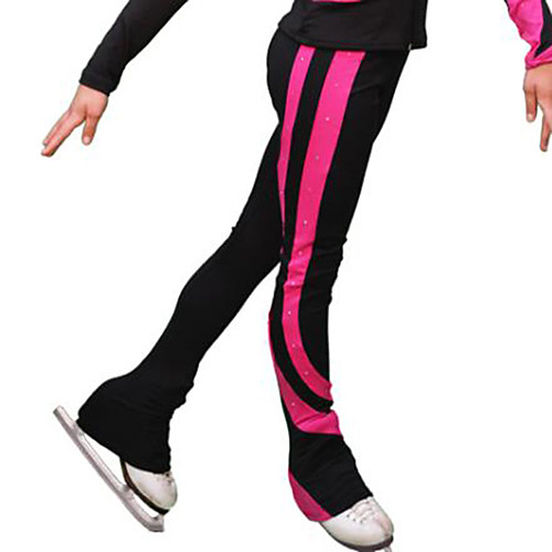 

Figure Skating Pants Women's Girls' Ice Skating Pants / Trousers Fuchsia Patchwork Spandex High Elasticity Training Competition Skating Wear Patchwork Ice Skating Figure Skating / Kids