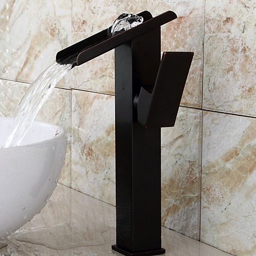 

Bathroom Sink Faucet - Waterfall Electroplated Centerset Single Handle One HoleBath Taps