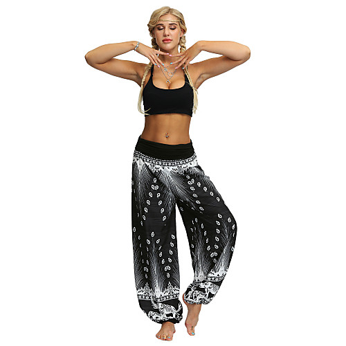 

Women's Yoga Pants Harem Bloomers Breathable Quick Dry Bohemian Black Yoga Fitness Gym Workout Sports Activewear / Casual / Athleisure