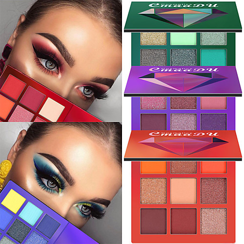 

9 Colors Eyeshadow Eyeshadow Palette Matte Lady Eye Cosmetic Waterproof Matte Glow Women Glitter Shine Palette Pot gloss Long Lasting Professional Daily Makeup Halloween Makeup Party Makeup Cosmetic